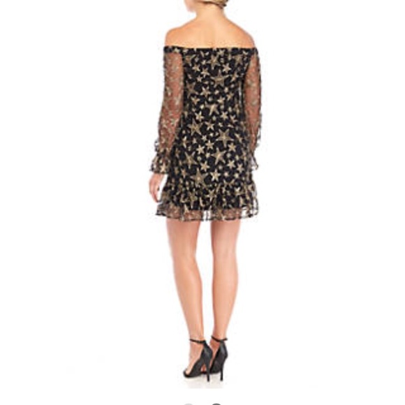NWT Sam Edelman Black Gold Metallic Dress - Picture 5 of 5